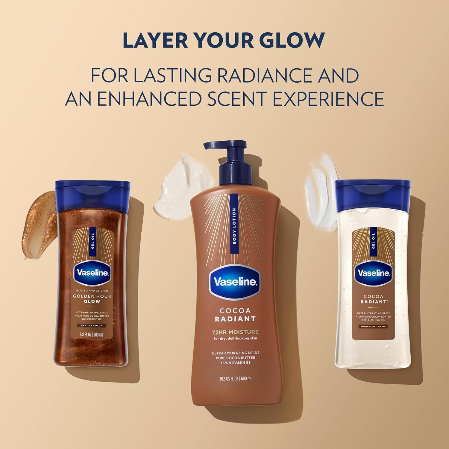 imageVaseline Cocoa Radiant Body Lotion Cocoa Radiant for Dry Skin Lotion Made with UltraHydrating Lipids and Pure Cocoa Butter for a LongLasting Radiant Glow 203 Fl oz203 Fl Oz Pack of 1