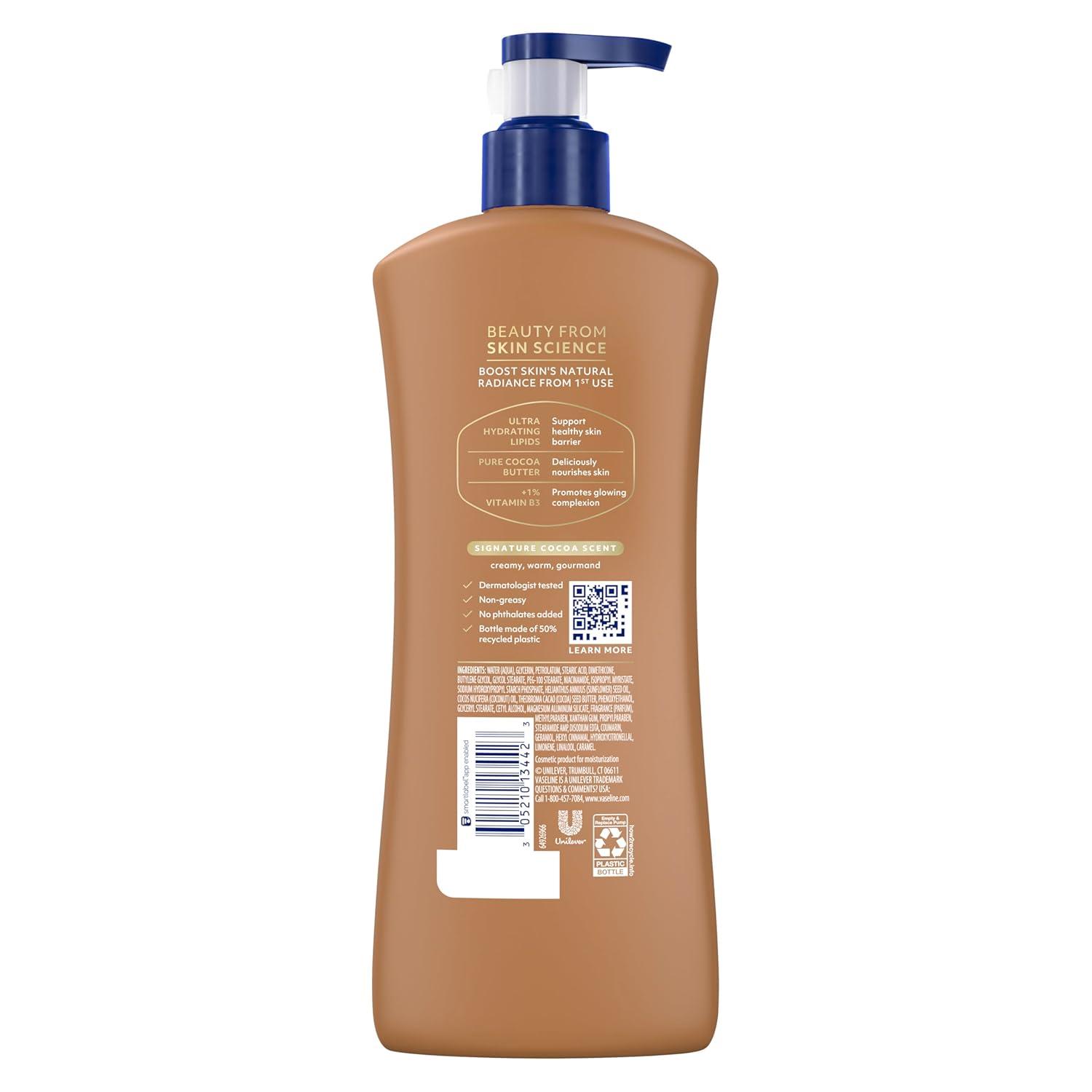 imageVaseline Cocoa Radiant Body Lotion Cocoa Radiant for Dry Skin Lotion Made with UltraHydrating Lipids and Pure Cocoa Butter for a LongLasting Radiant Glow 203 Fl oz203 Fl Oz Pack of 1