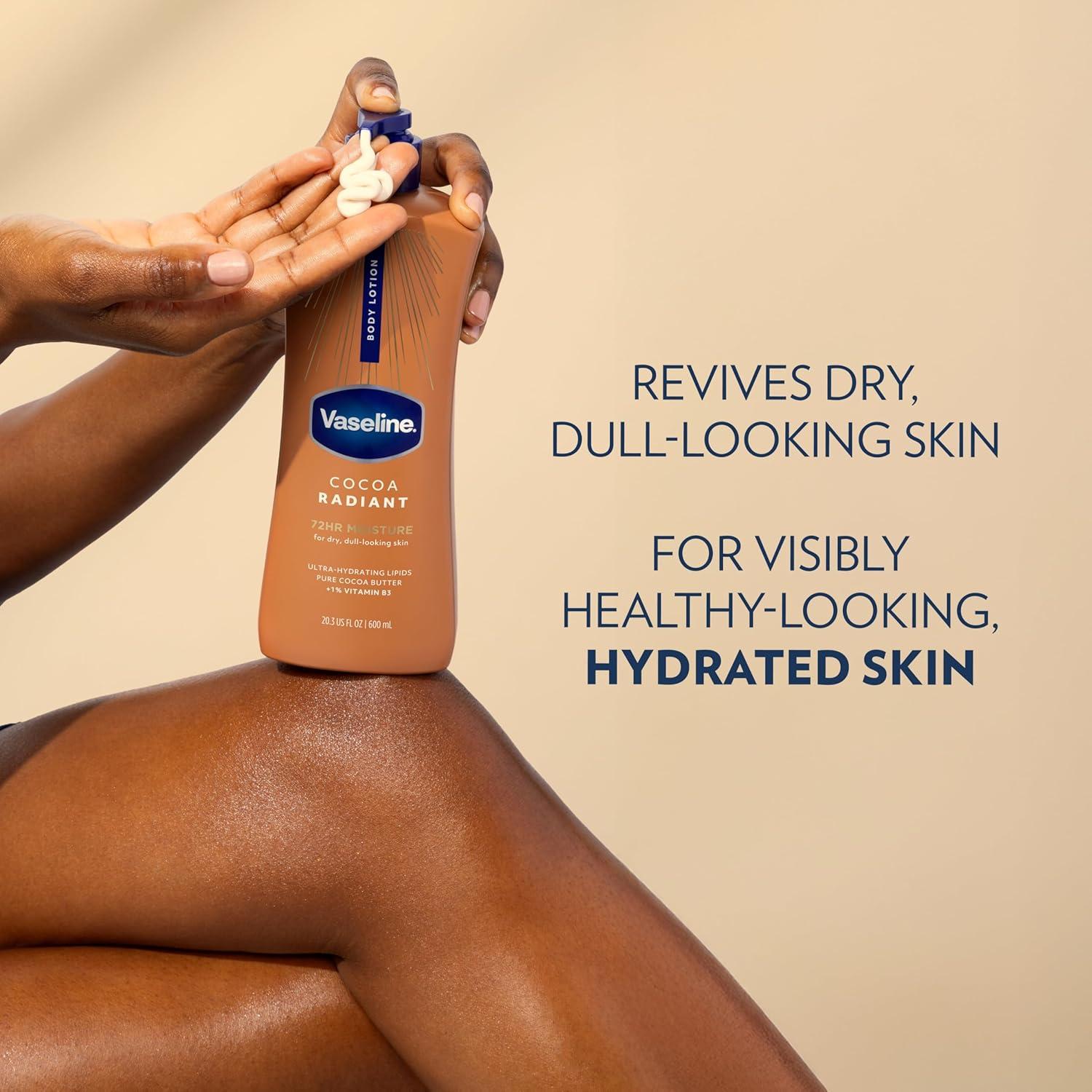 imageVaseline Cocoa Radiant Body Lotion Cocoa Radiant for Dry Skin Lotion Made with UltraHydrating Lipids and Pure Cocoa Butter for a LongLasting Radiant Glow 203 Fl oz203 Fl Oz Pack of 1