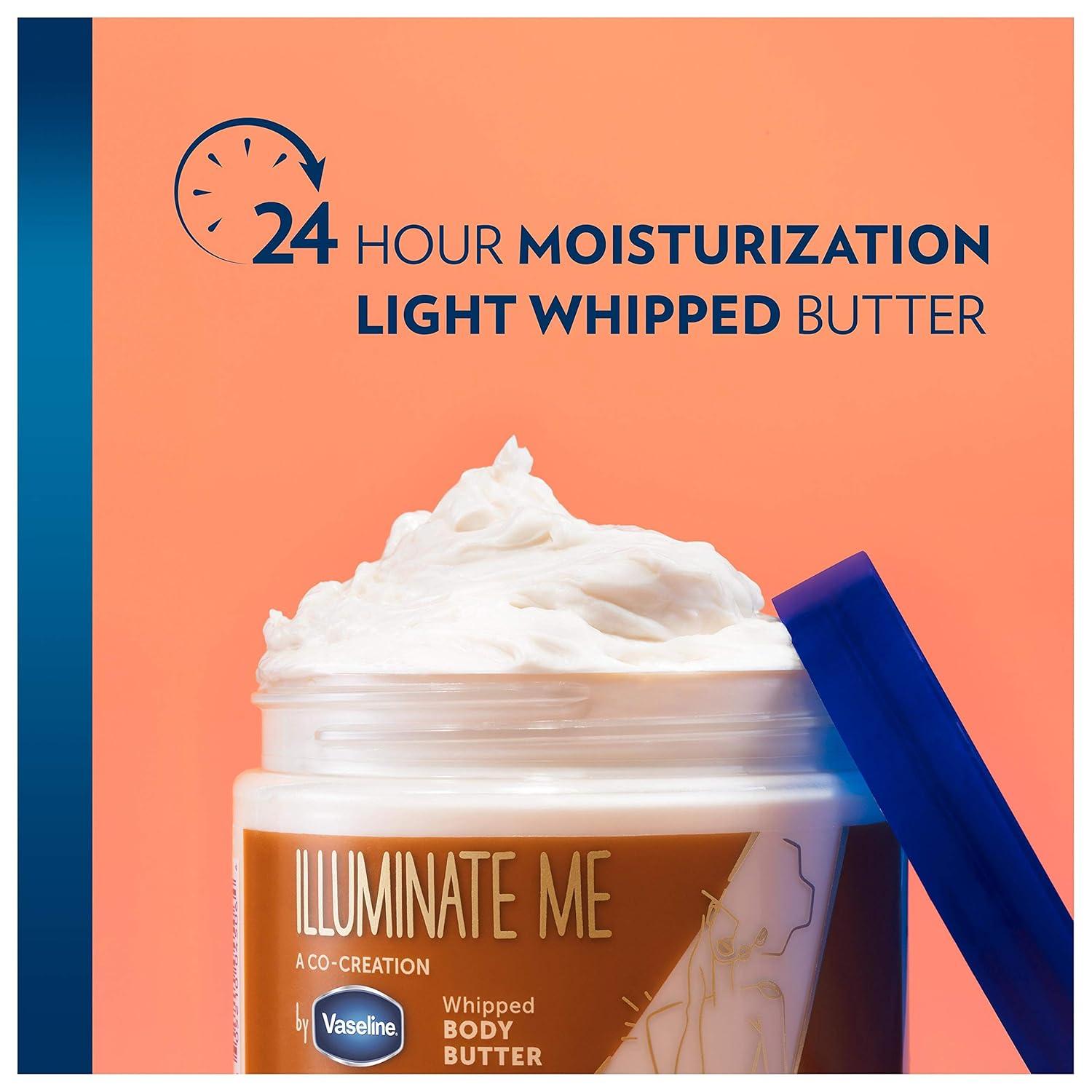 imageVaseline Illuminate Me Shea Butter Whipped Body Butter for Melanin Rich Skin Provides 24 Hour Moisturization for Dry Skin 11 oz11 Fl Oz Pack of 1
