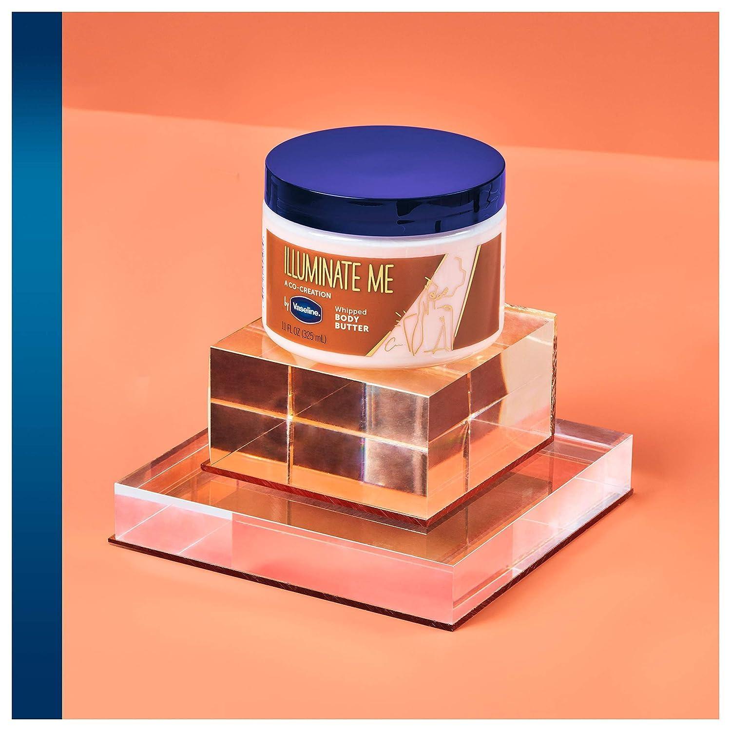 imageVaseline Illuminate Me Shea Butter Whipped Body Butter for Melanin Rich Skin Provides 24 Hour Moisturization for Dry Skin 11 oz183 Ounce Pack of 6