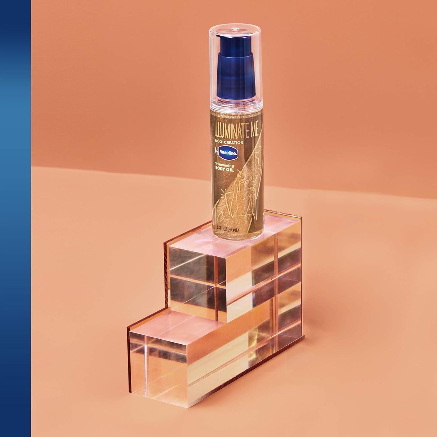 imageVaseline Illuminate Me Shimmering Body Oil Created for Melanin Rich Skin Illuminates Skin with Finishing Touch of Shimmer for Glowing Skin 33 oz33 Fl Oz Pack of 1