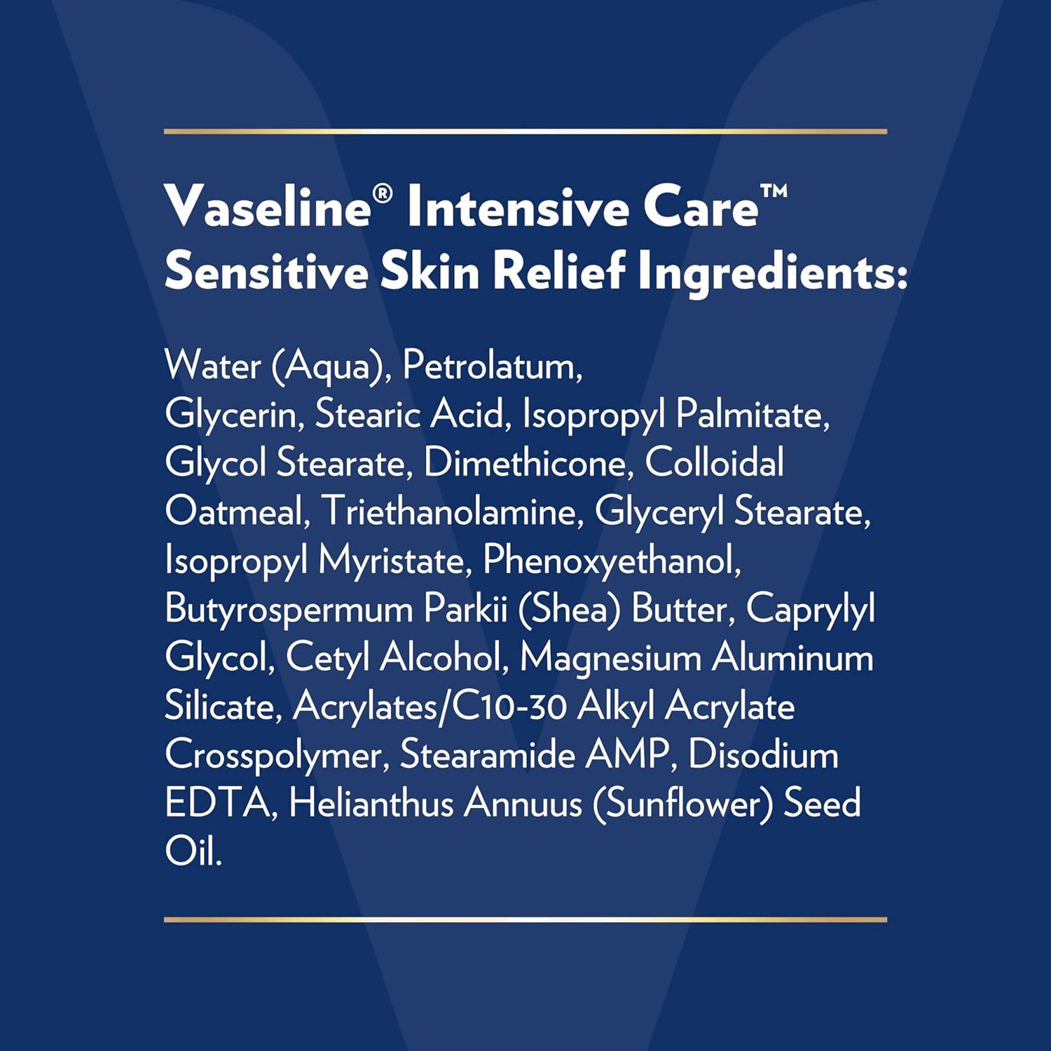 imageVaseline Intensive Care Body Lotion 4 Pack Sensitive Skin Relief For Dry Skin With Colloidal Oatmeal and UltraHydrating Lipids 203 oz