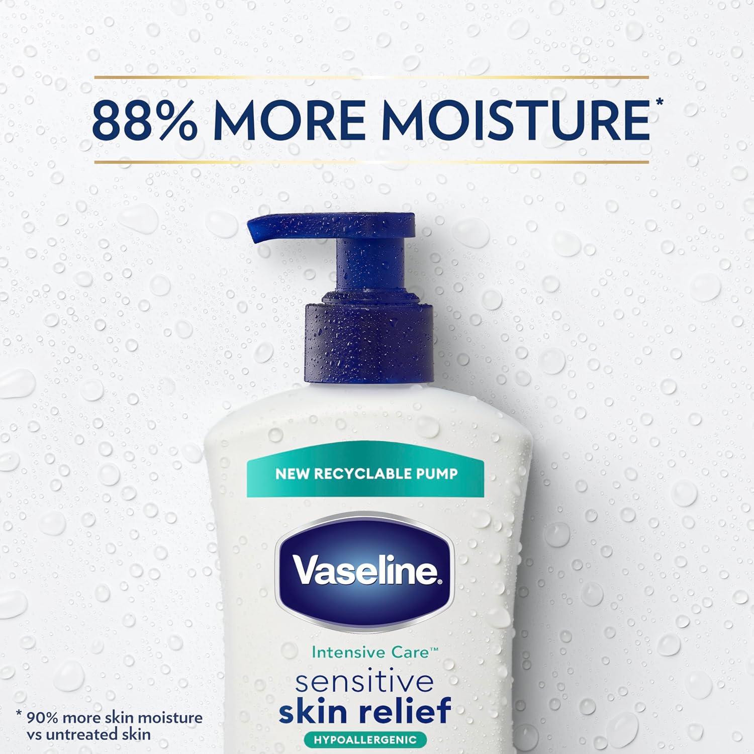 imageVaseline Intensive Care Body Lotion 4 Pack Sensitive Skin Relief For Dry Skin With Colloidal Oatmeal and UltraHydrating Lipids 203 oz