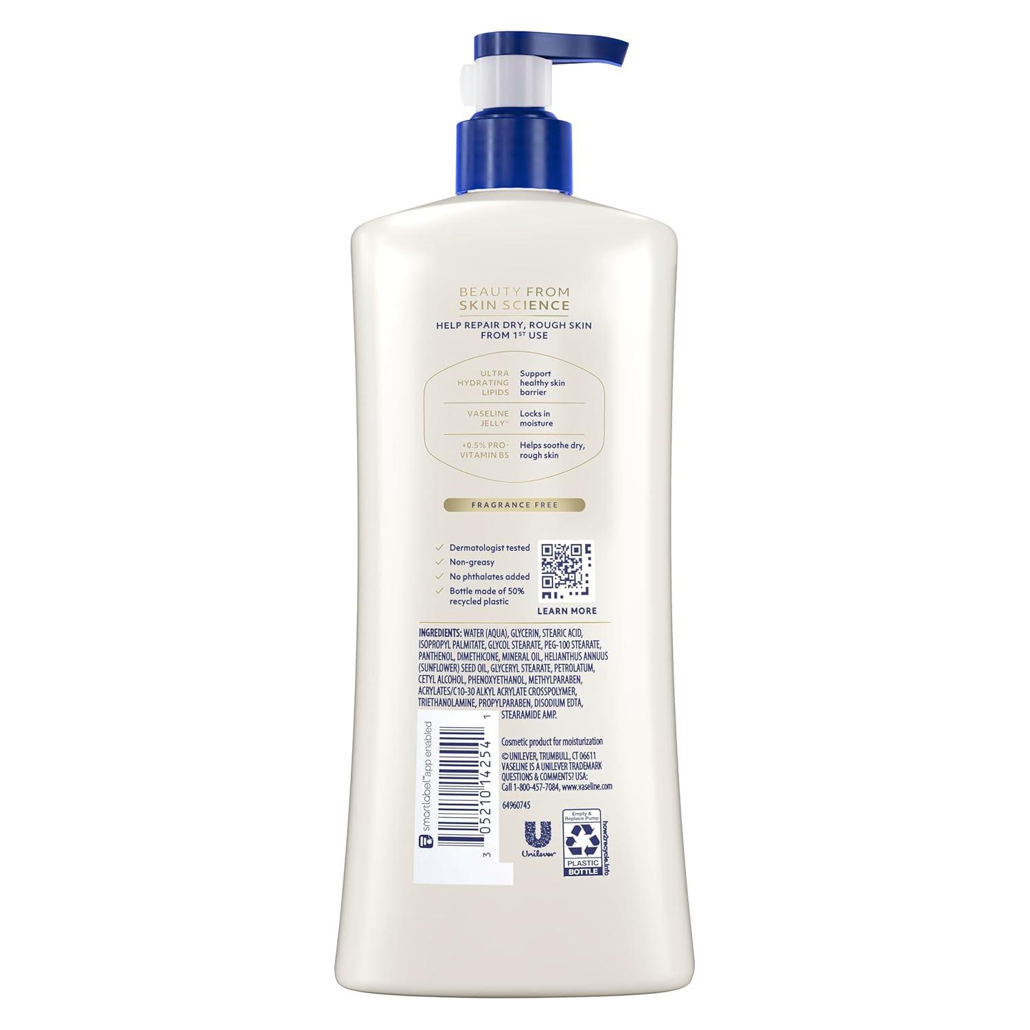 imageVaseline Intensive Care Body Lotion Advanced Repair Unscented for Dry Skin Lotion Made with UltraHydrating Lipids Vaseline Jelly to Repair Extremely Dry Skin 32 Fl oz