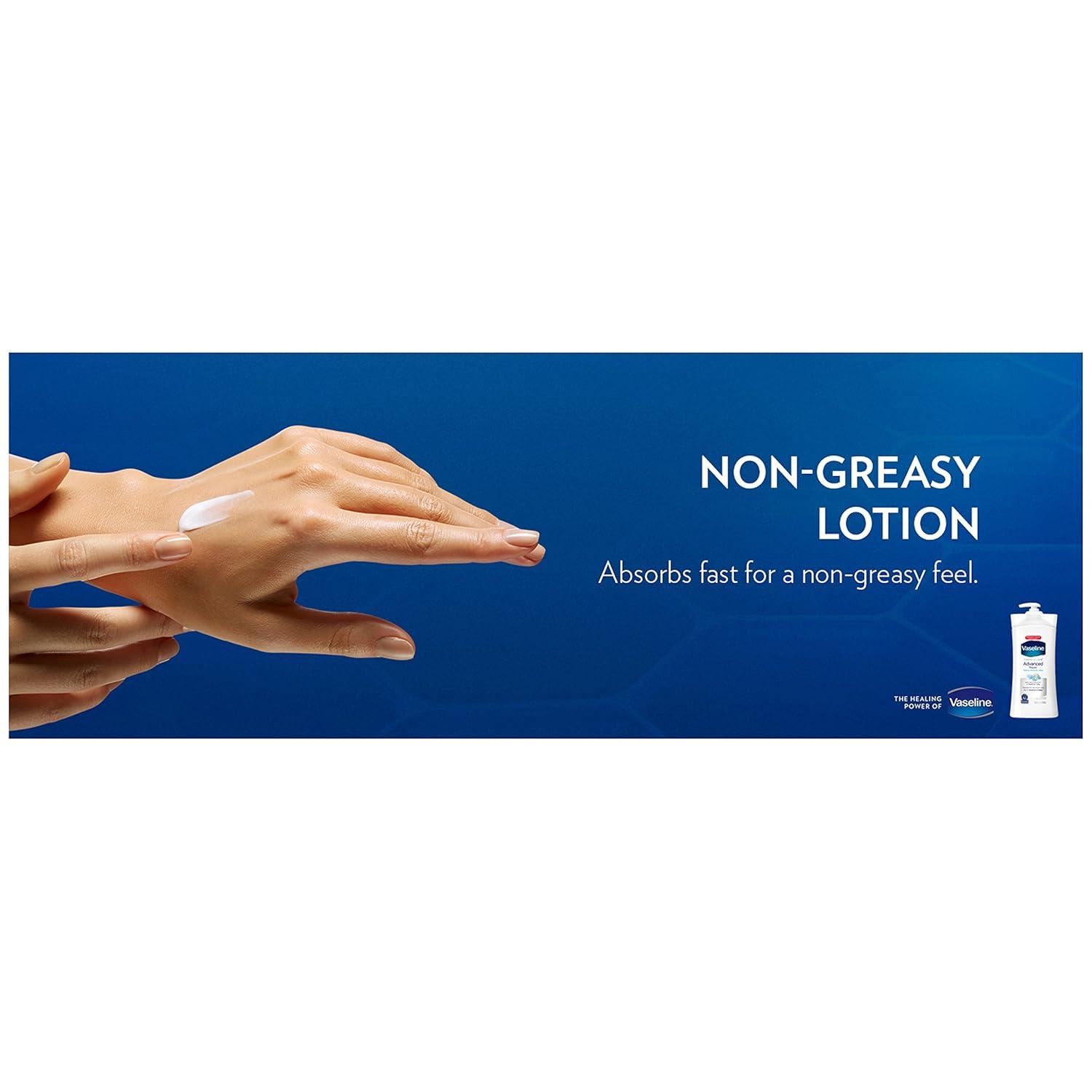 imageVaseline Intensive Care Body Lotion Advanced Repair Unscented for Dry Skin Lotion Made with UltraHydrating Lipids Vaseline Jelly to Repair Extremely Dry Skin 32 Fl oz