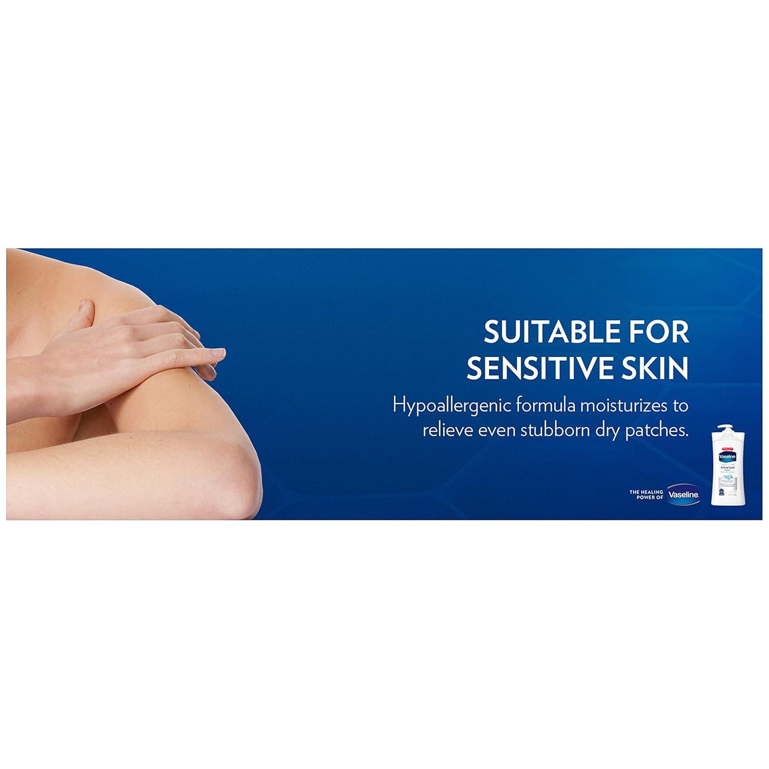 imageVaseline Intensive Care Body Lotion Advanced Repair Unscented for Dry Skin Lotion Made with UltraHydrating Lipids Vaseline Jelly to Repair Extremely Dry Skin 32 Fl oz