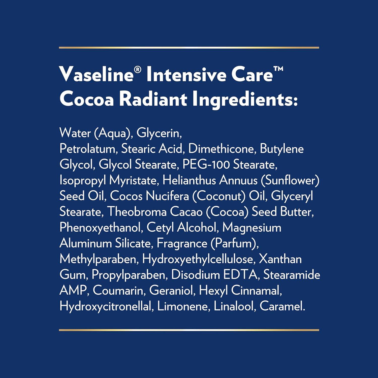 imageVaseline Intensive Care Body Lotion Cocoa Radiant 3 count for Dry Skin Lotion Made with UltraHydrating Lipids and Pure Cocoa Butter for a LongLasting Radiant Glow 203 Oz203 Fl Oz Pack of 3