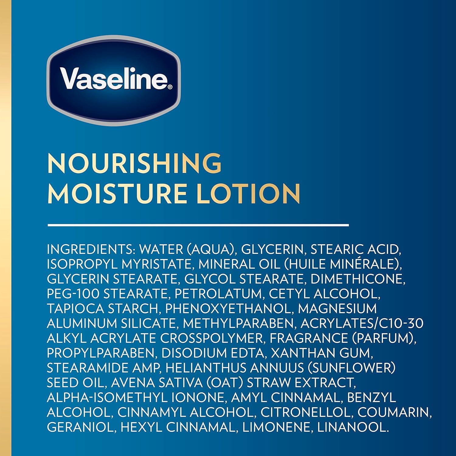 imageVaseline Intensive Care Body Lotion Nourishing Moisture 4 Count for Dry Skin with UltraHydrating Lipids Pure Oat Extract 203 oz203 Fl Oz Pack of 4