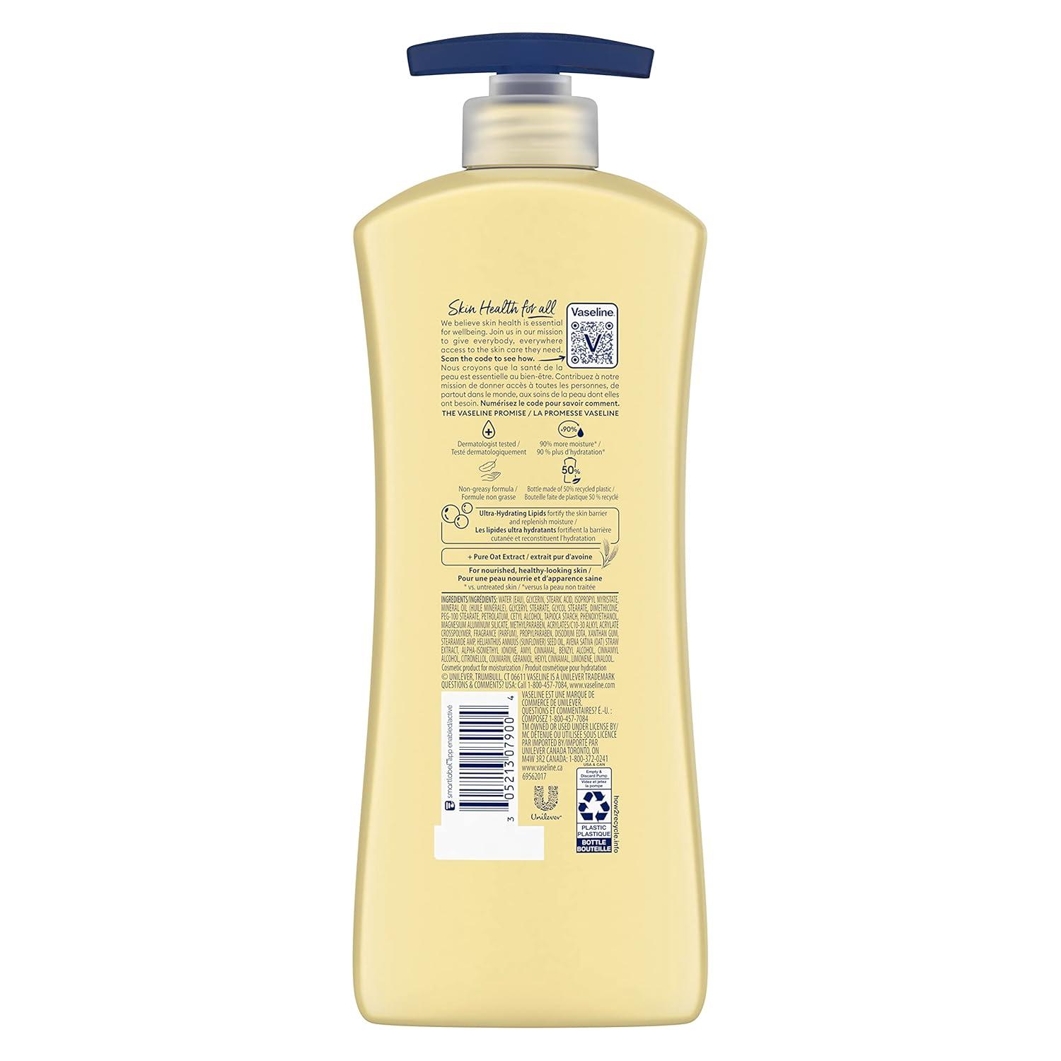 imageVaseline Intensive Care Body Lotion Nourishing Moisture 4 Count for Dry Skin with UltraHydrating Lipids Pure Oat Extract 203 oz203 Fl Oz Pack of 4
