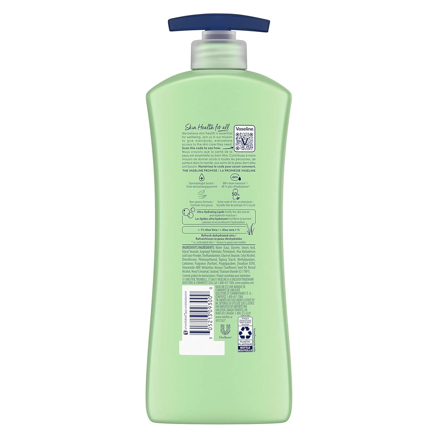imageVaseline Intensive Care Body Lotion for Dry Skin Soothing Hydration Lotion Made with UltraHydrating Lipids 1 Aloe Vera Extract to Refresh Dehydrated Skin 203 oz Pack of 3 packaging May Vary203 Fl Oz Pack of 4
