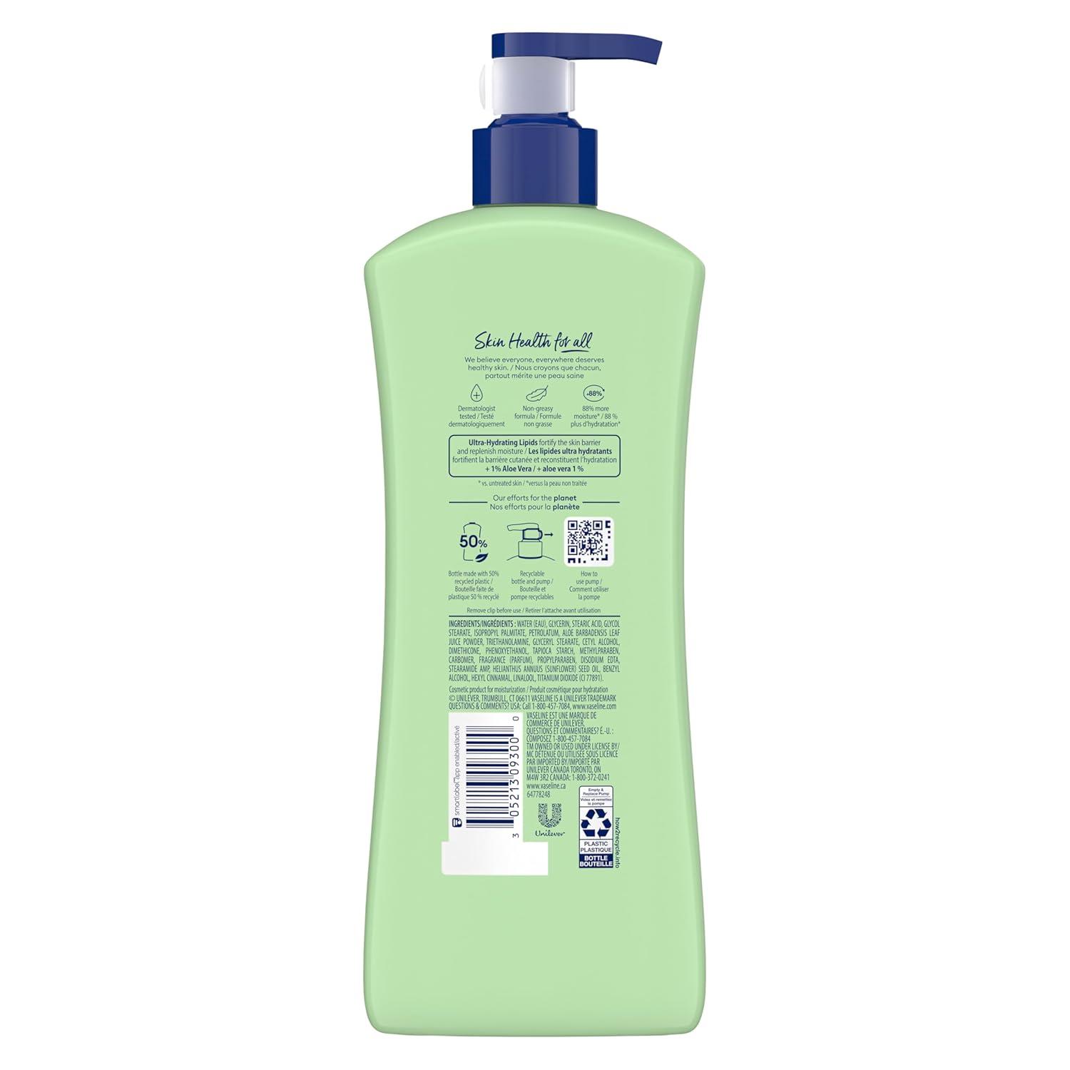 imageVaseline Intensive Care Body Lotion for Dry Skin Soothing Hydration Lotion Made with UltraHydrating Lipids 1 Aloe Vera Extract to Refresh Dehydrated Skin 203 oz Pack of 3 packaging May Vary203 Fl Oz Pack of 3