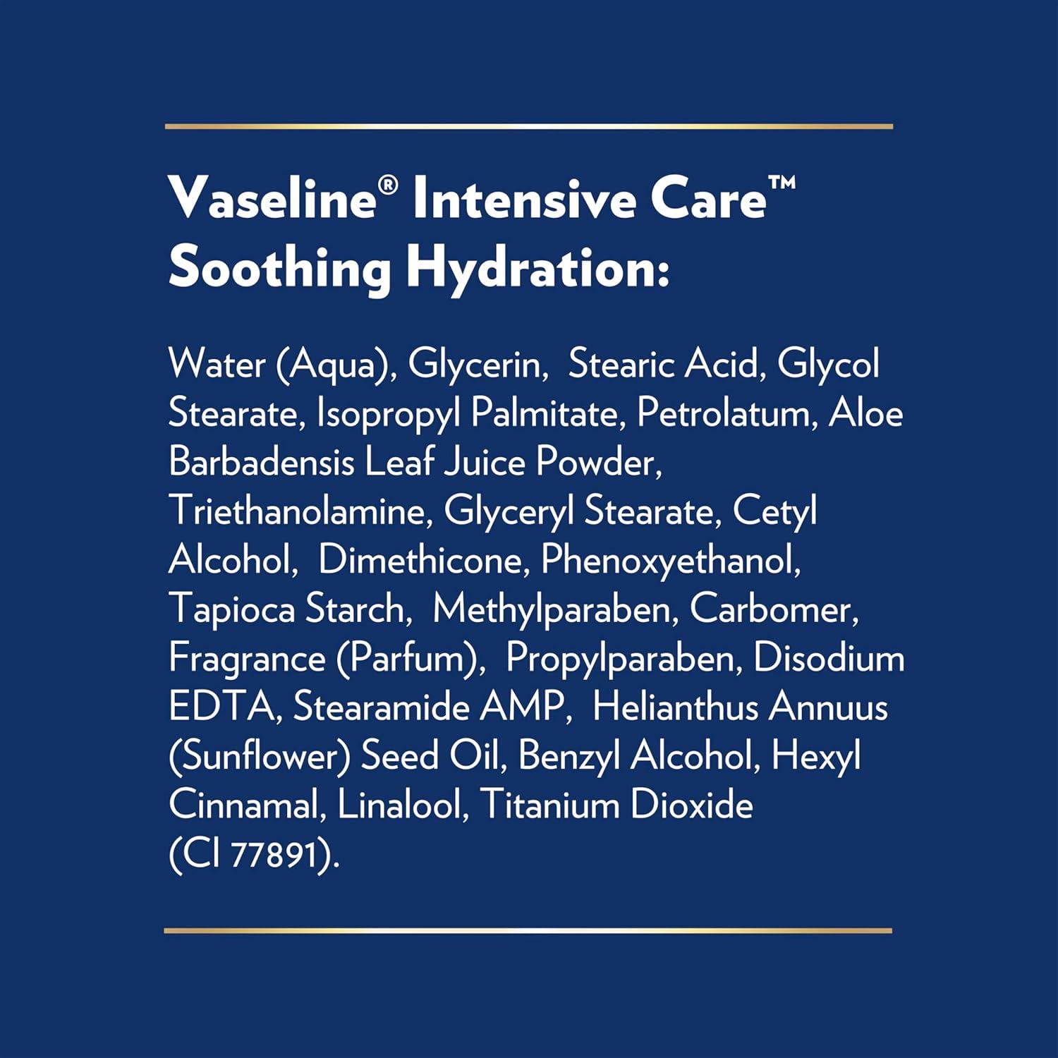 imageVaseline Intensive Care Body Lotion for Dry Skin Soothing Hydration Lotion Made with UltraHydrating Lipids 1 Aloe Vera Extract to Refresh Dehydrated Skin 203 oz Pack of 3 packaging May Vary203 Fl Oz Pack of 3