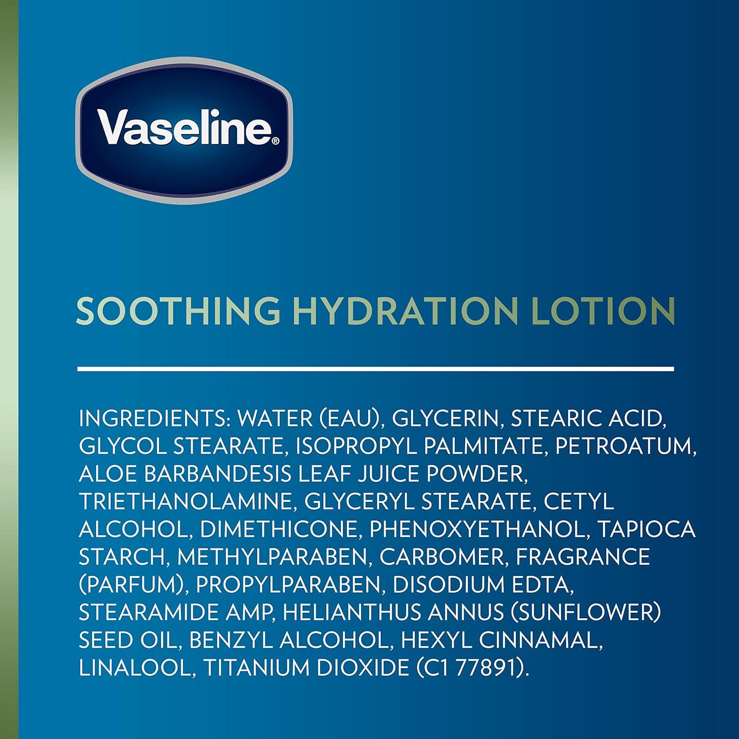 imageVaseline Intensive Care Body Lotion for Dry Skin Soothing Hydration Lotion Made with UltraHydrating Lipids 1 Aloe Vera Extract to Refresh Dehydrated Skin 203 oz Pack of 3 packaging May Vary203 Fl Oz Pack of 4