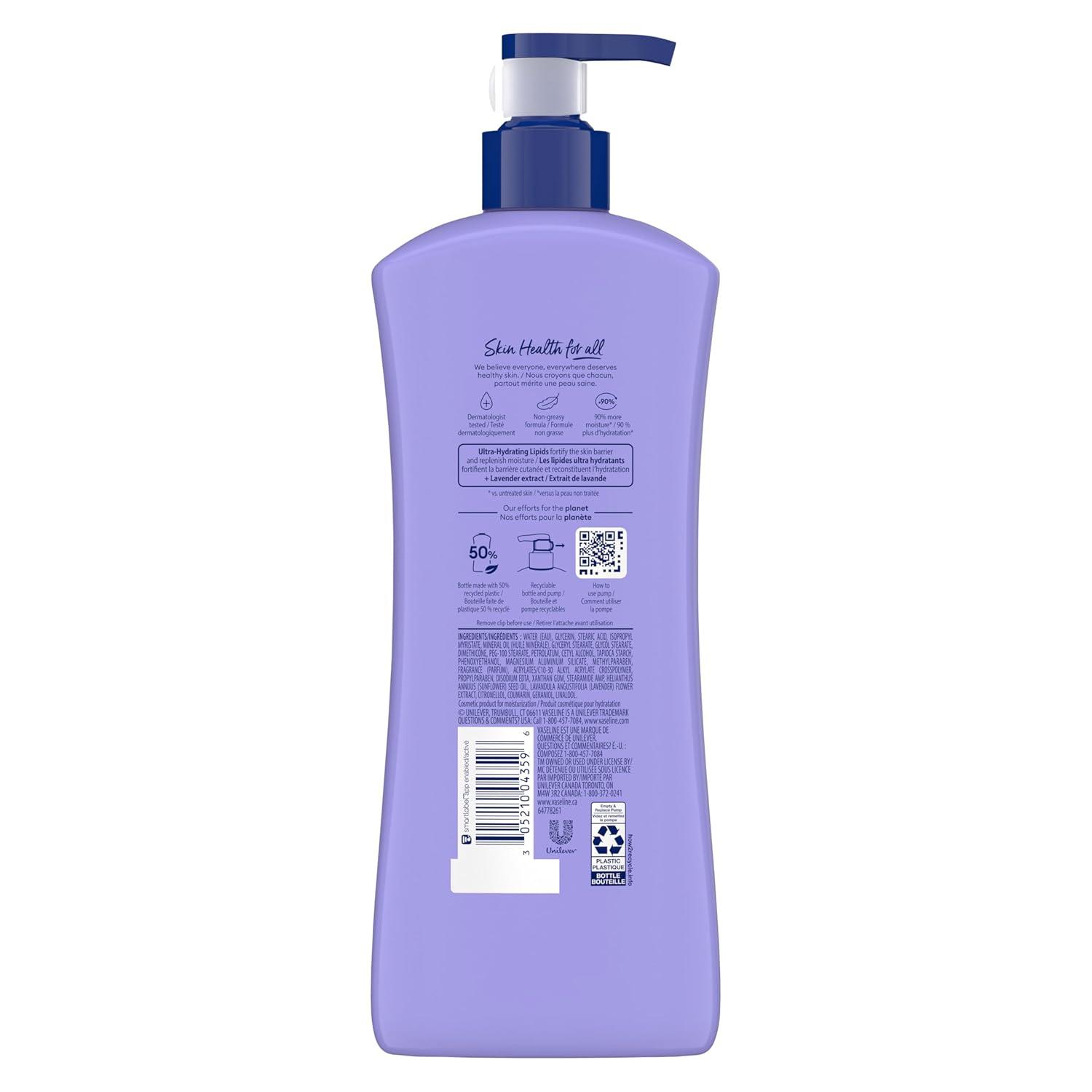 imageVaseline Intensive Care Calm Healing Body Lotion 4 Count for Dry Skin Lotion Made with UltraHydrating Lipids and Lavender Extract to Heal and Restore Dry Skin 203 Oz203 Fl Oz Pack of 3