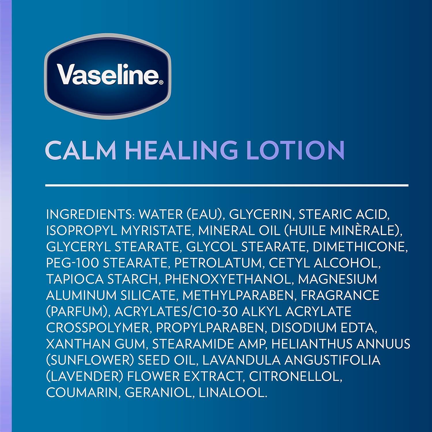 imageVaseline Intensive Care Calm Healing Body Lotion 4 Count for Dry Skin Lotion Made with UltraHydrating Lipids and Lavender Extract to Heal and Restore Dry Skin 203 Oz203 Fl Oz Pack of 3