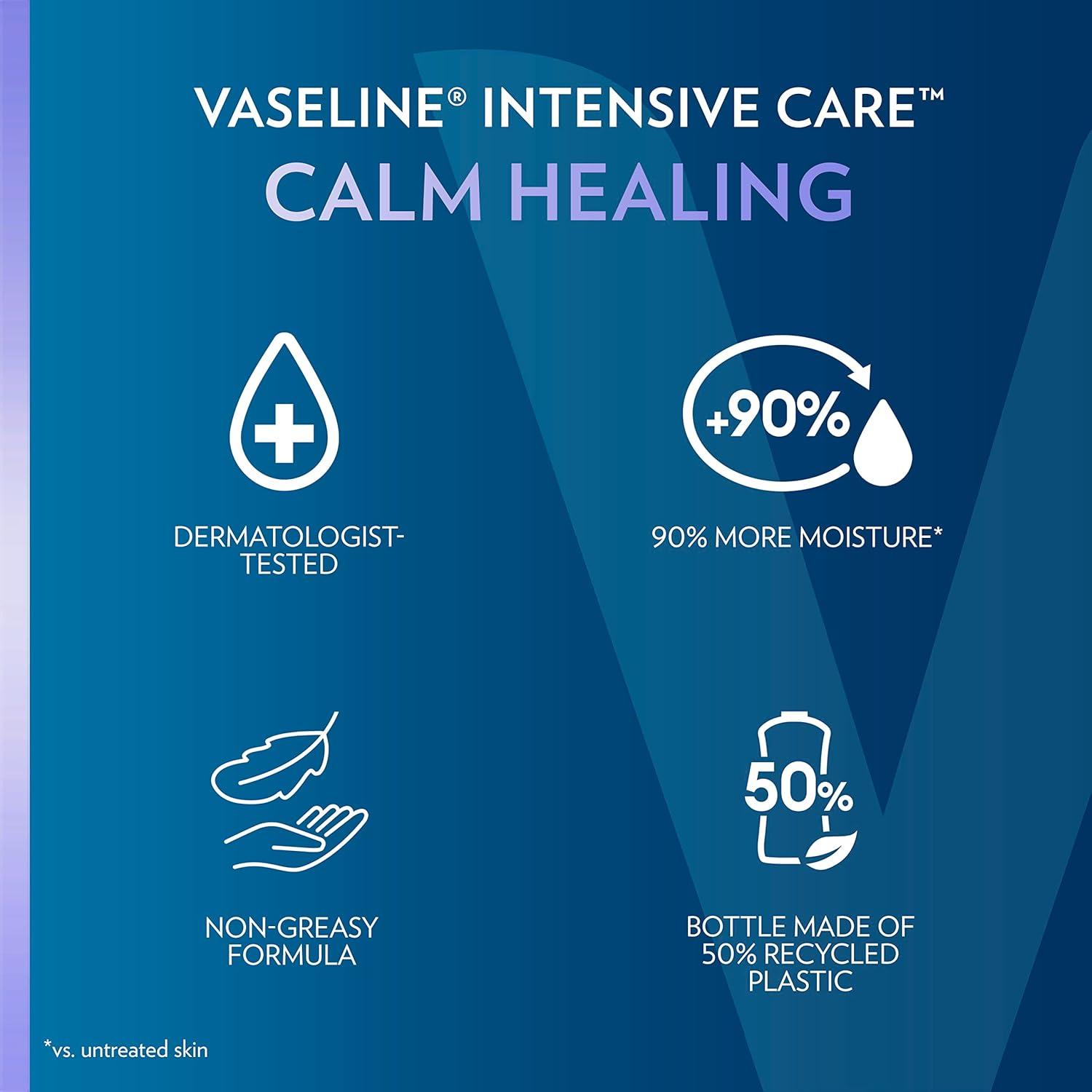 imageVaseline Intensive Care Calm Healing Body Lotion 4 Count for Dry Skin Lotion Made with UltraHydrating Lipids and Lavender Extract to Heal and Restore Dry Skin 203 Oz203 Fl Oz Pack of 4