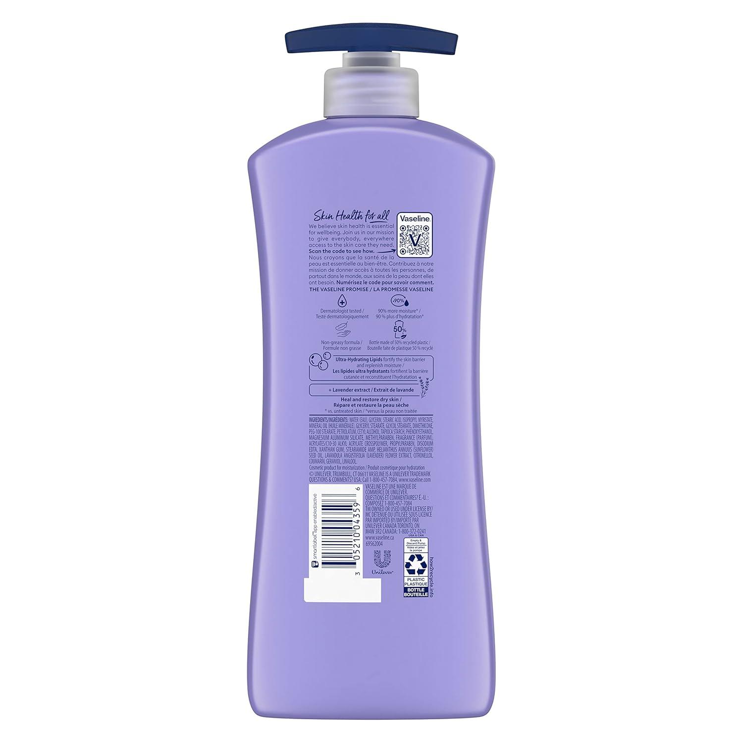 imageVaseline Intensive Care Calm Healing Body Lotion 4 Count for Dry Skin Lotion Made with UltraHydrating Lipids and Lavender Extract to Heal and Restore Dry Skin 203 Oz203 Fl Oz Pack of 4