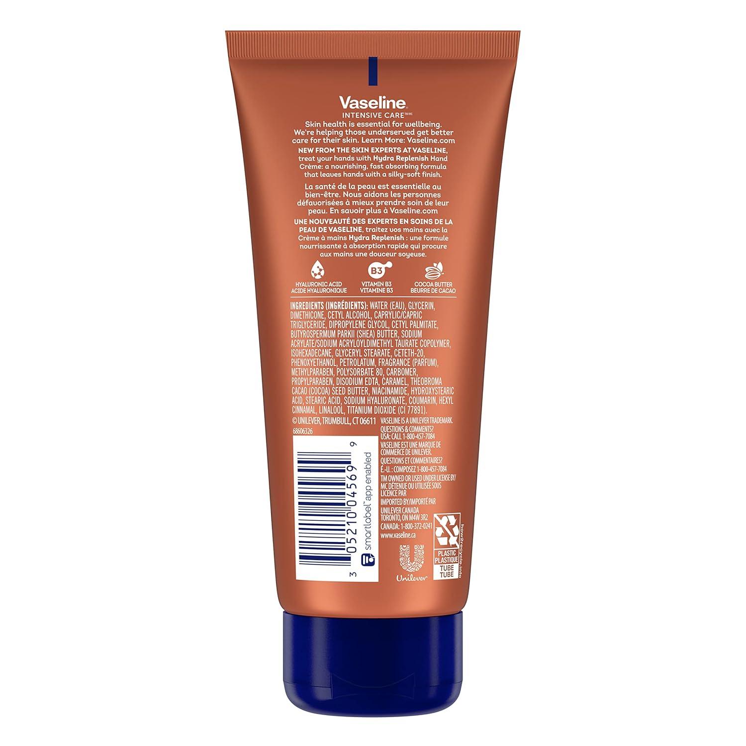 imageVaseline Intensive Care Hand Crme Moisturizer for Dry Hands Hydra Replenish Made with hyaluronic acid vitamin B3 and cocoa butter 34 oz 6 Count