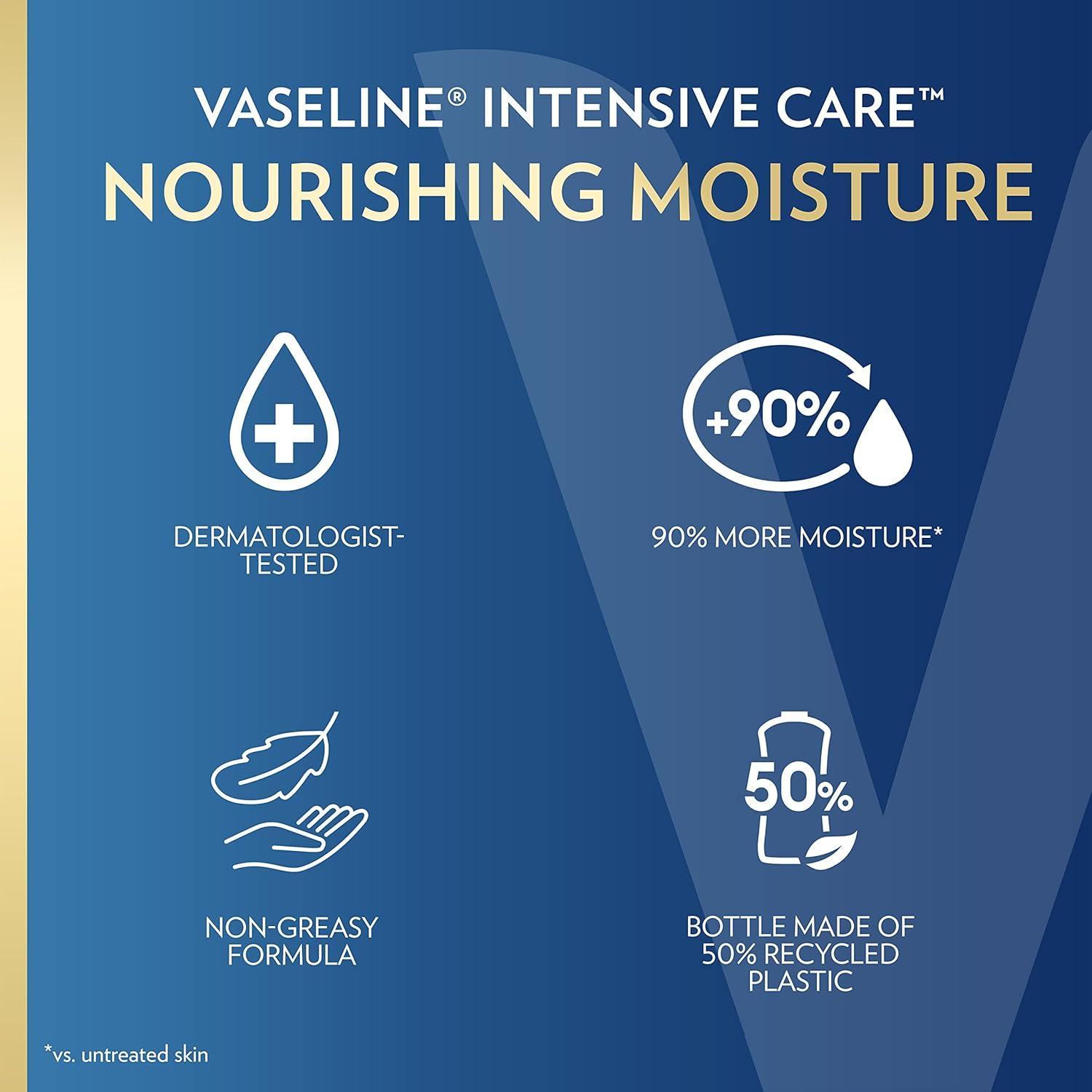 imageVaseline Intensive Care Nourishing Moisture Body Lotion 3 Pk Made with UltraHydrating Lipids Pure Oat Extract for Dry Skin for Nourished HealthyLooking Skin 203 oz34 Fl Oz Pack of 12