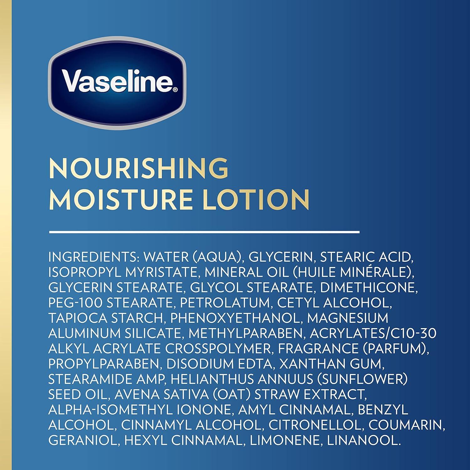 imageVaseline Intensive Care Nourishing Moisture Body Lotion 3 Pk Made with UltraHydrating Lipids Pure Oat Extract for Dry Skin for Nourished HealthyLooking Skin 203 oz34 Fl Oz Pack of 12