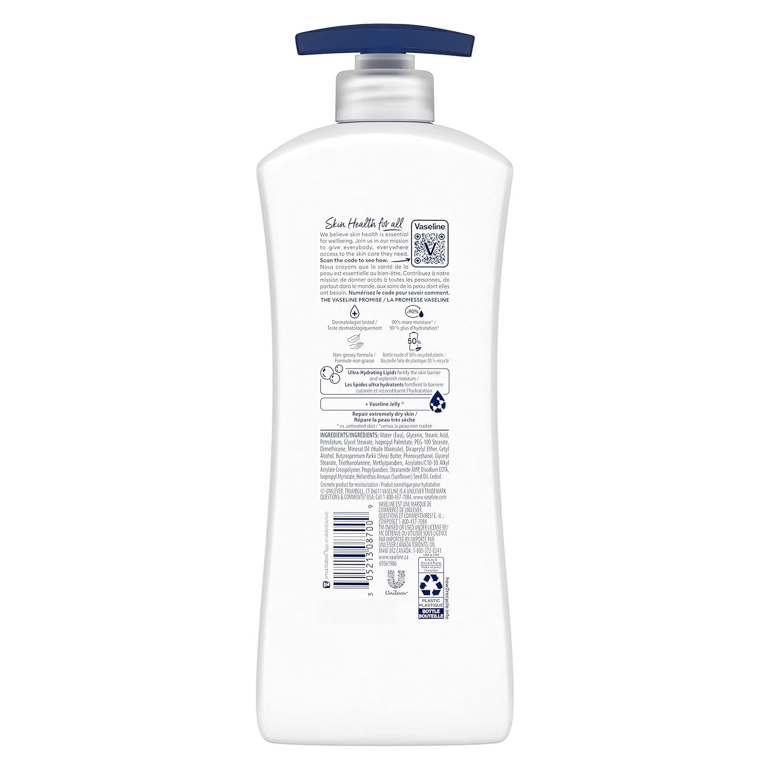 imageVaseline Intensive Care Unscented Advanced Repair Body Lotion UltraHydrating with Lipids for Extremely Dry Skin 203 oz Pack of 3Unscented