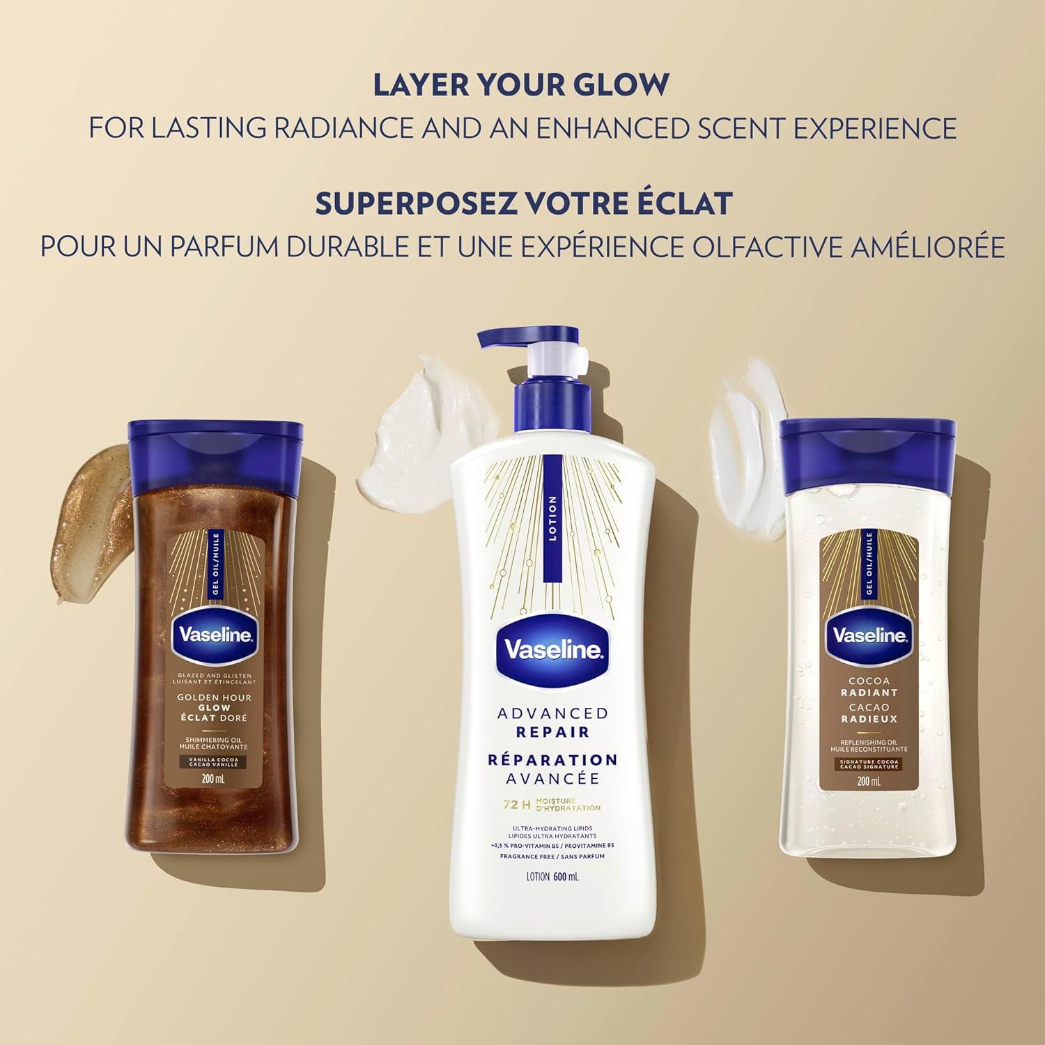 imageVaseline Intensive Care Unscented Advanced Repair Body Lotion UltraHydrating with Lipids for Extremely Dry Skin 203 oz Pack of 3Unscented