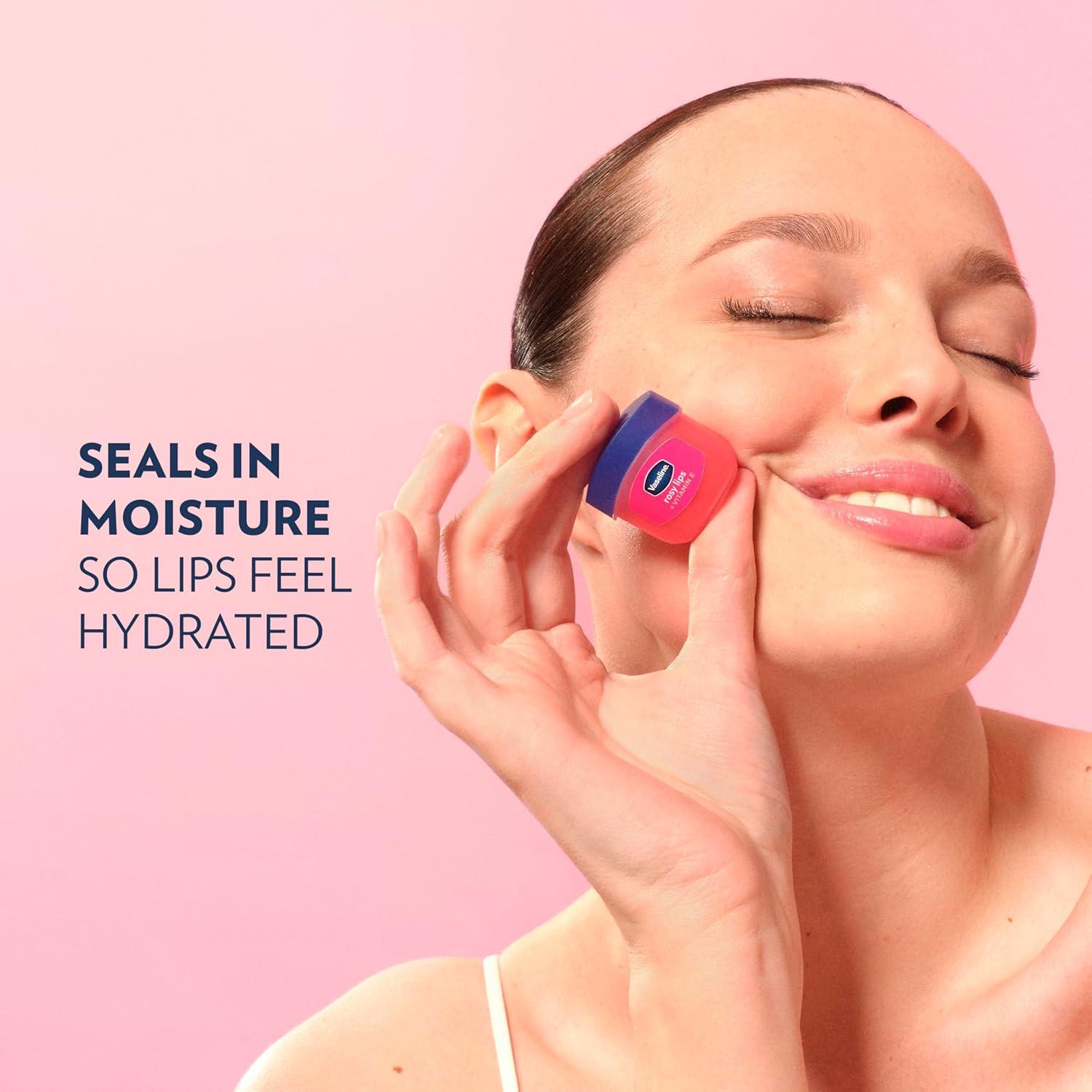 imageVaseline Lip Therapy 2 ct Rosy Lips Mini For Dry Chapped Lips Moisturizing Tinted Lip Balm 05 oz