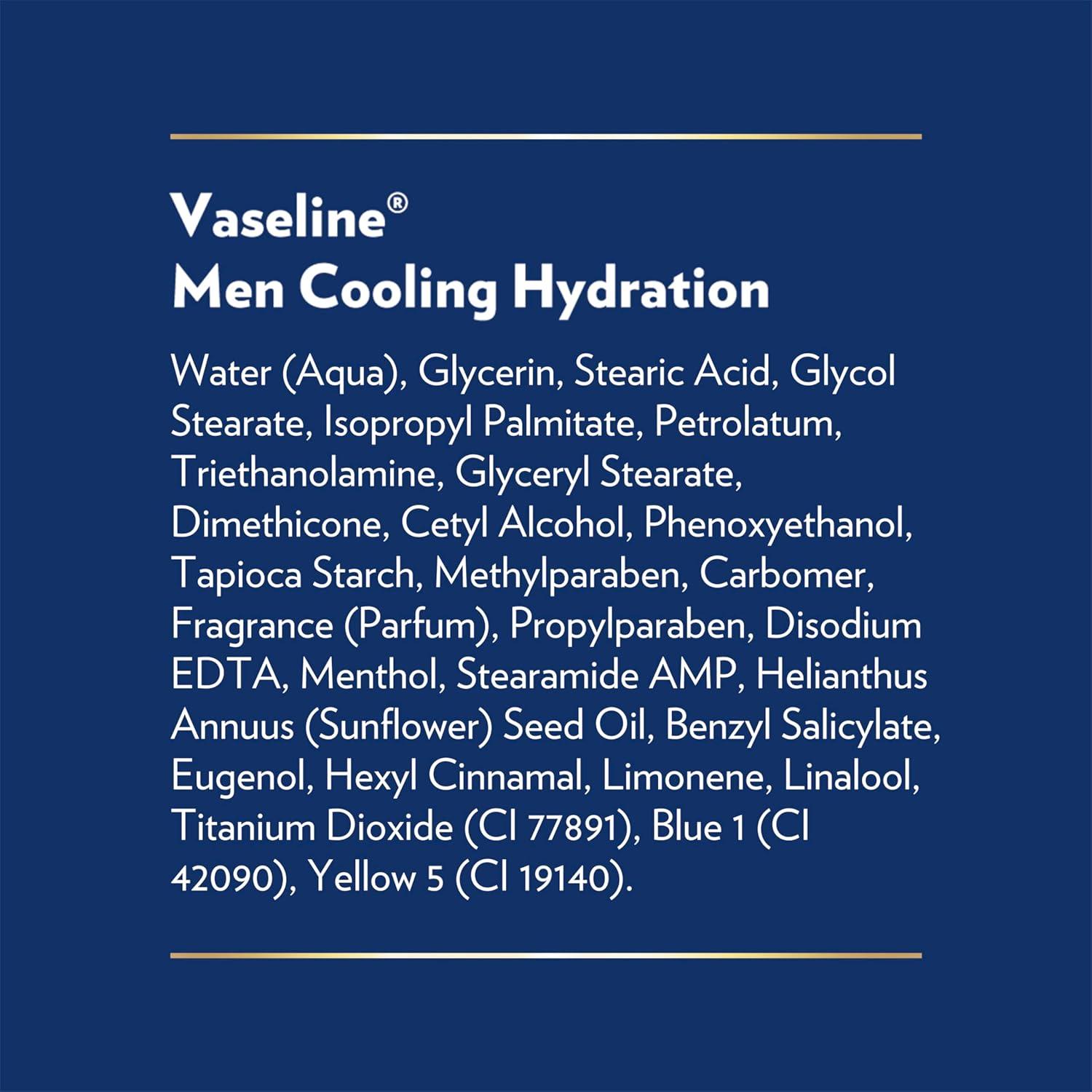 imageVaseline Men Cooling Hydration 3in1 4 Pack for Dry Skin Face Hands amp Body Lotion for Men with Menthol amp UltraHydrating Lipids 203 ozFragranced