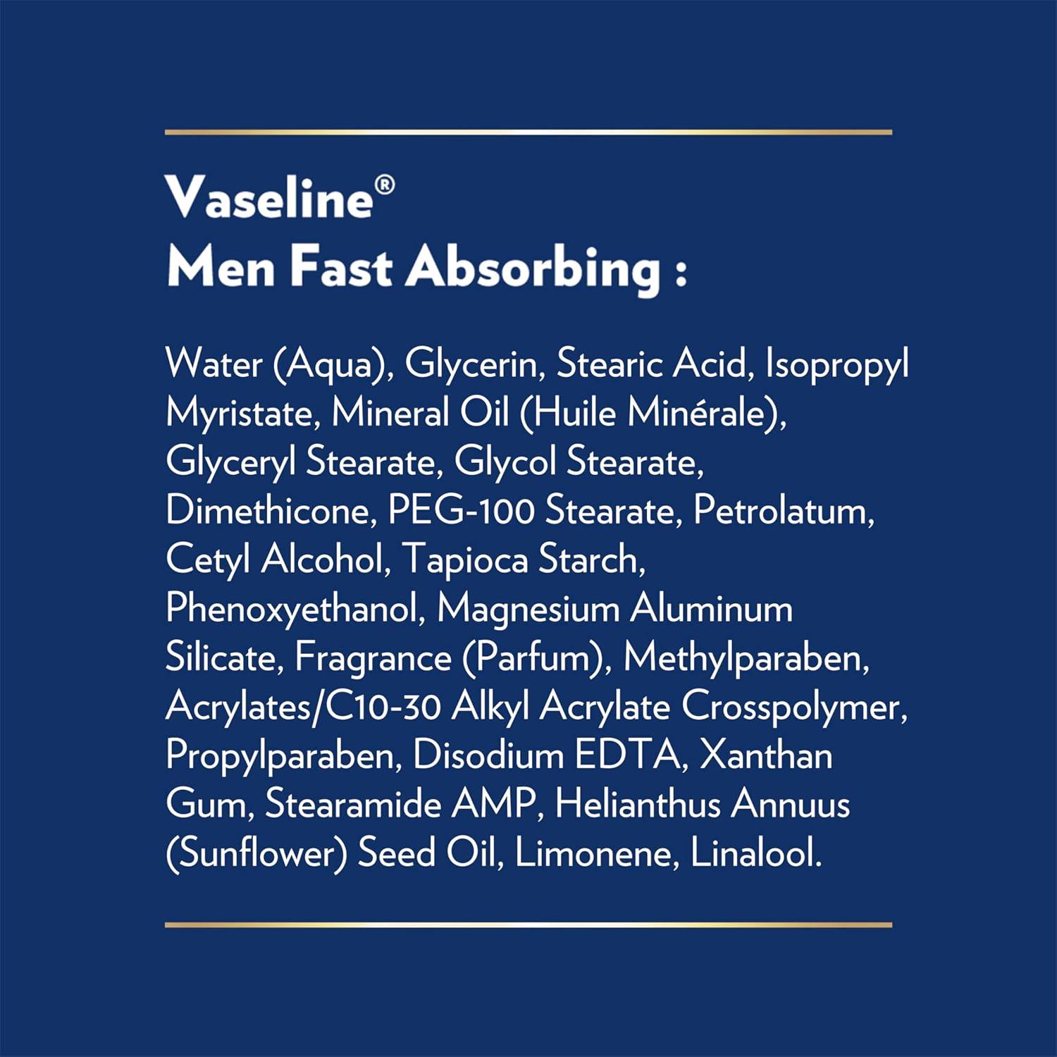 imageVaseline Mens Healing Moisture Hand amp Body Lotion For Dry or Cracked Skin Fast Absorbing NonGreasy Lotion for Men 203 oz Pack of 3203 Fl Oz Pack of 3