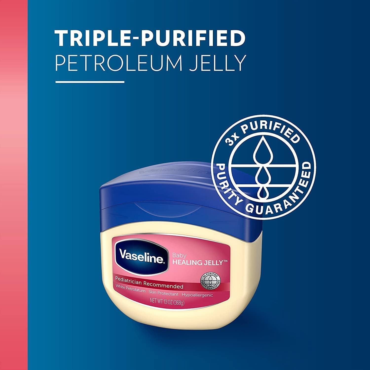 imageVaseline Petroleum Jelly Baby Skincare Protective amp Pure 4 Count Treats Dry Skin And Prevents Chaffed Skin From Diaper Rash Hypoallergenic And Gentle On Skin 13oz13 Ounce Pack of 4