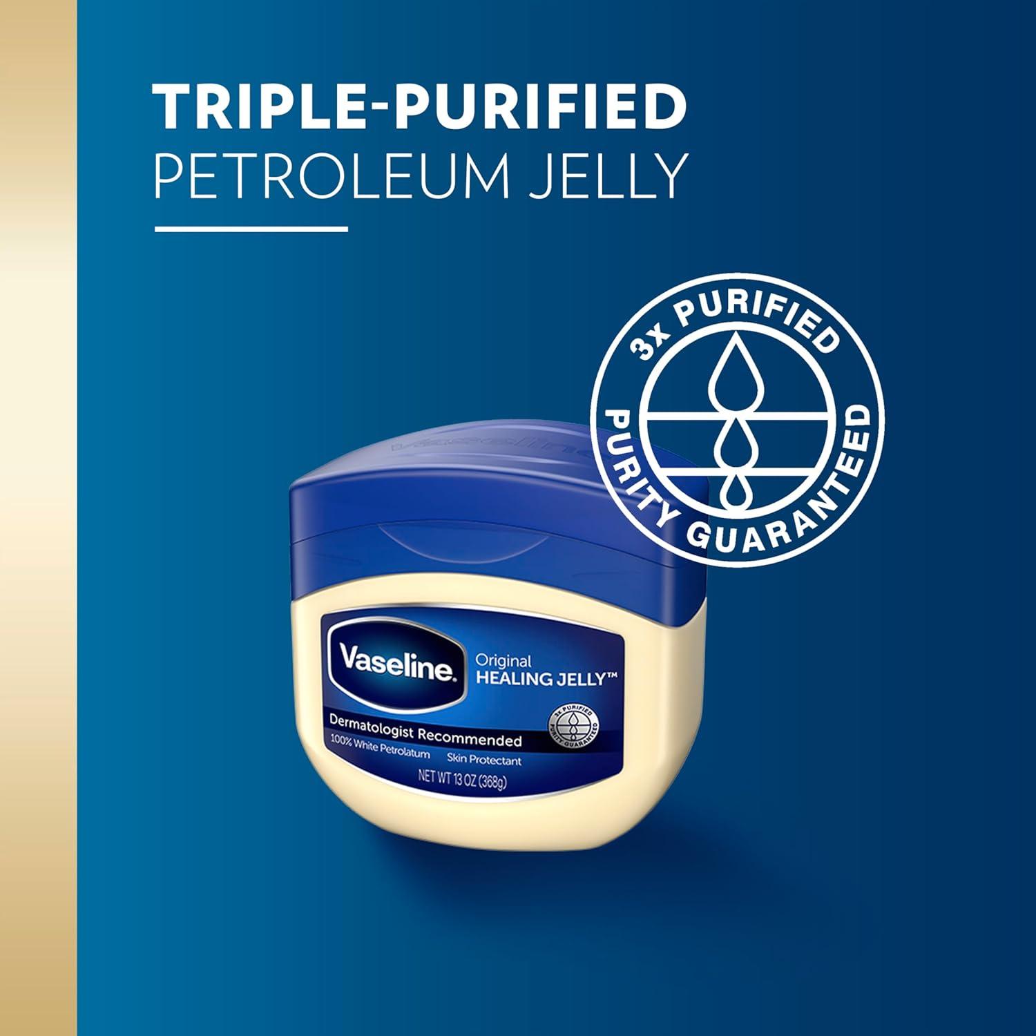 imageVaseline Petroleum Jelly Original 3 Count Provides Dry Skin Relief And Protects Minor Cuts Dermatologist Recommended And Locks In Moisture 13ozUnscented
