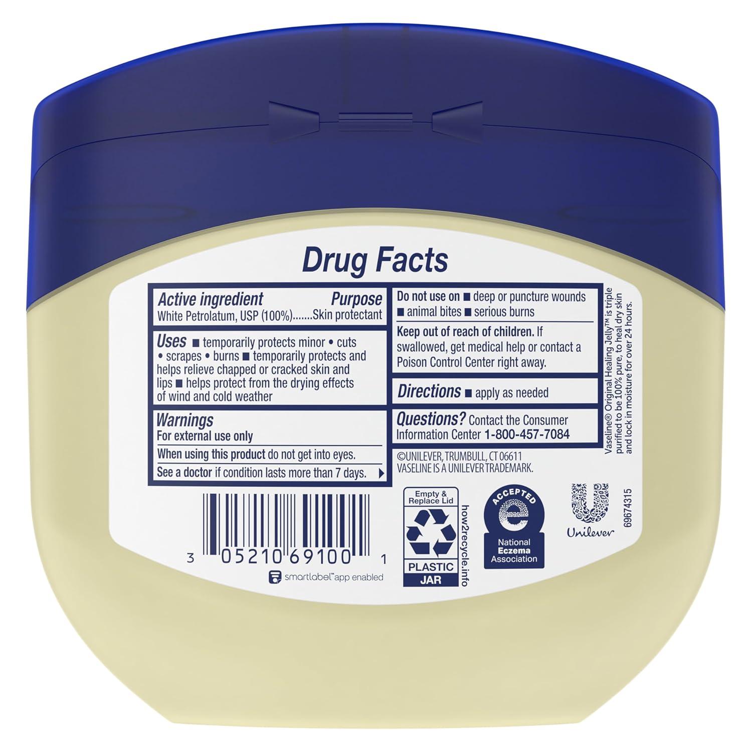 imageVaseline Petroleum Jelly Original 3 Count Provides Dry Skin Relief And Protects Minor Cuts Dermatologist Recommended And Locks In Moisture 13ozUnscented