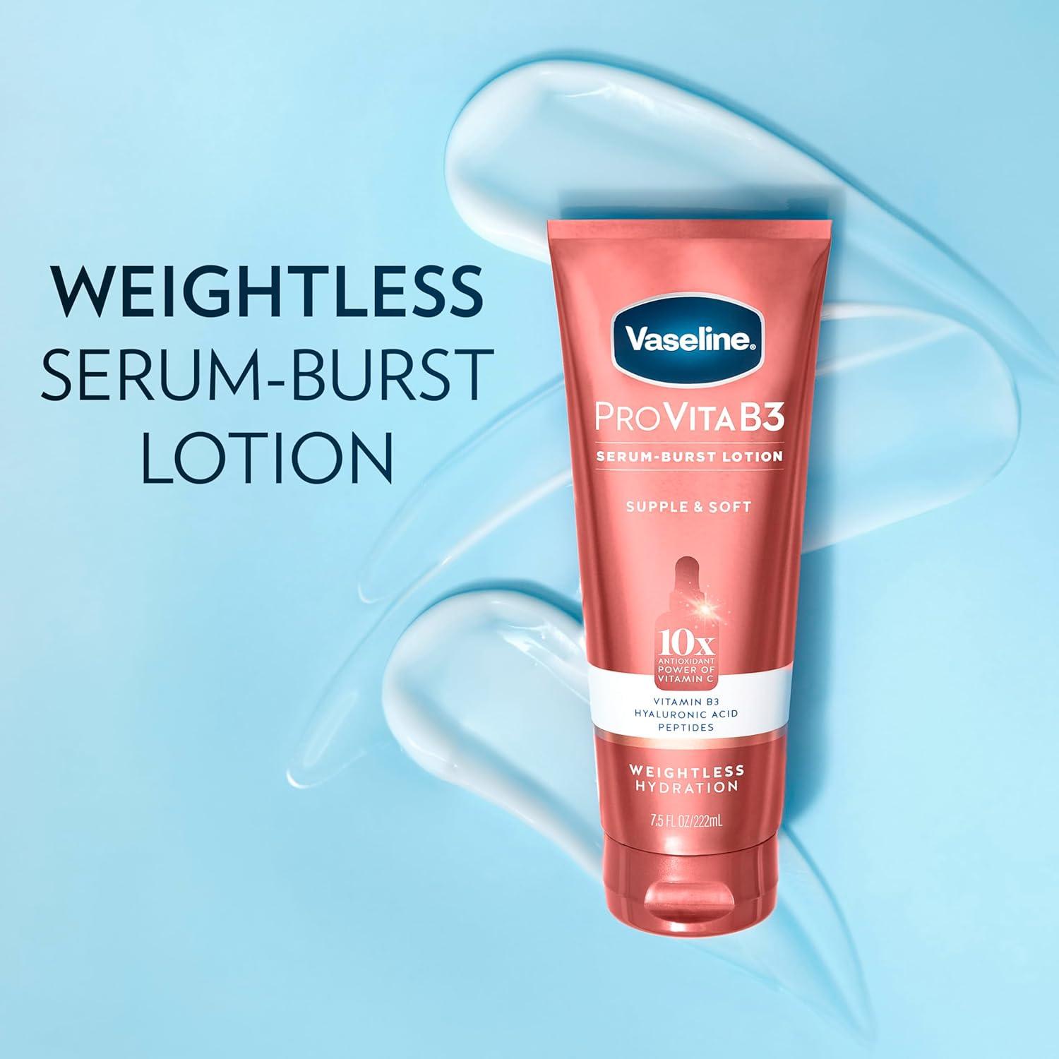 imageVaseline Pro VitaB3 Skin Care Serum Burst for Healthy Glowing Skin Luminous Glow amp Supple amp Soft 10x Antioxidant Power of Vitamin C with Vitamin B3 Hyaluronic Acid 75 fl oz 2PkSupple Soft