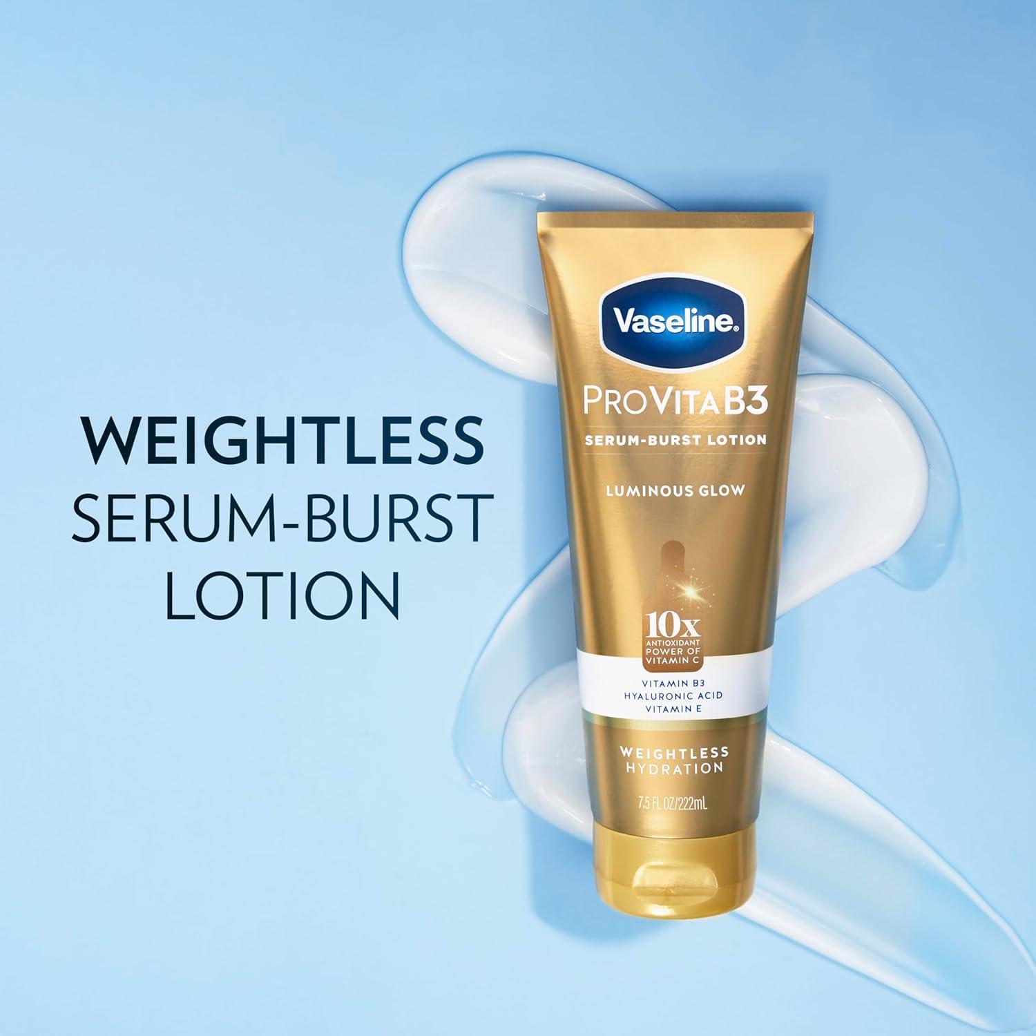 imageVaseline Pro VitaB3 Skin Care Serum Burst for Healthy Glowing Skin Luminous Glow amp Supple amp Soft 10x Antioxidant Power of Vitamin C with Vitamin B3 Hyaluronic Acid 75 fl oz 2PkLuminous Glow