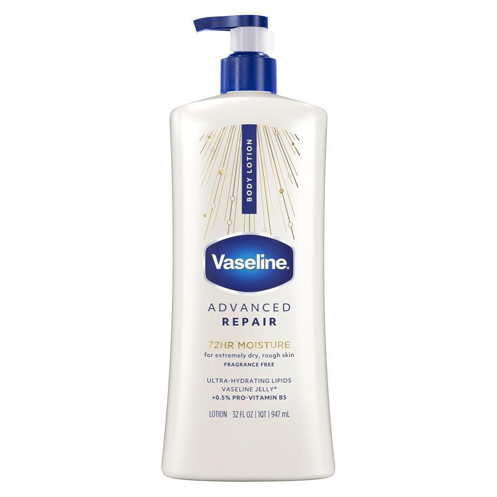 imageVaseline Intensive Care Body Lotion Advanced Repair Unscented for Dry Skin Lotion Made with UltraHydrating Lipids Vaseline Jelly to Repair Extremely Dry Skin 32 Fl oz