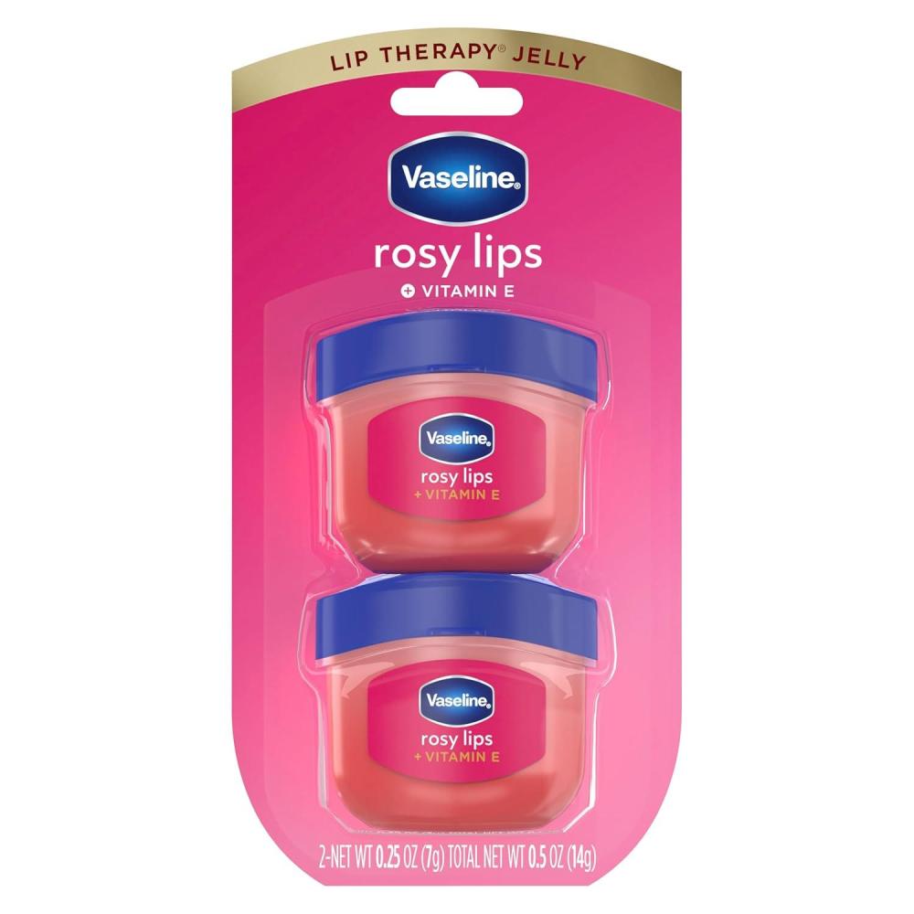 imageVaseline Lip Therapy 2 ct Rosy Lips Mini For Dry Chapped Lips Moisturizing Tinted Lip Balm 05 oz
