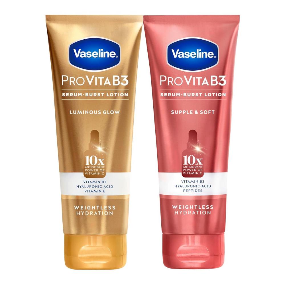 imageVaseline Pro VitaB3 Skin Care Serum Burst for Healthy Glowing Skin Luminous Glow amp Supple amp Soft 10x Antioxidant Power of Vitamin C with Vitamin B3 Hyaluronic Acid 75 fl oz 2PkLuminous Soft