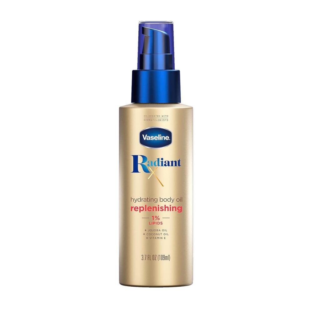 imageVaseline Radiant X Replenishing and Hydrating Body Oil with 1 Lipids Jojoba Oil Coconut Oil amp Vitamin E 37 oz37 Fl Oz Pack of 1
