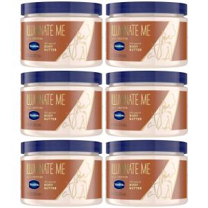Vaseline Illuminate Me Shea Butter Whipped Body Butter for Melanin Rich Skin Provides 24 Hour Moisturization for Dry Skin 11 oz(1.83 Ounce (Pack of 6))