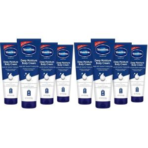 Vaseline Intensive Care Body Cream Deep Moisture 4 pk with Healing Petroleum Jelly & Vitamin E Rich & Smooth for Dry Skin 9 oz(9 Ounce (Pack of 8))