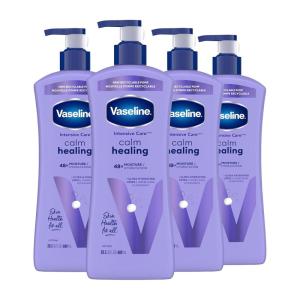 Vaseline Intensive Care Calm Healing Body Lotion 4 Count for Dry Skin Lotion Made with Ultra-Hydrating Lipids and Lavender Extract to Heal and Restore Dry Skin 20.3 Oz(20.3 Fl Oz (Pack of 4))