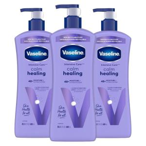 Vaseline Intensive Care Calm Healing Body Lotion 4 Count for Dry Skin Lotion Made with Ultra-Hydrating Lipids and Lavender Extract to Heal and Restore Dry Skin 20.3 Oz(20.3 Fl Oz (Pack of 3))