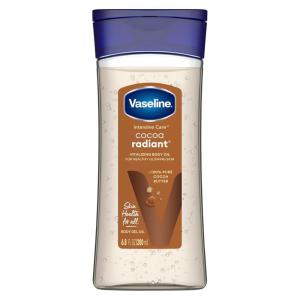 Vaseline Intensive Care Cocoa Radiant Pack of 3 for Glowing Skin Body Gel Oil Made with Pure Cocoa Butter + Replenishing Oils 6.8 oz(Fragranced)