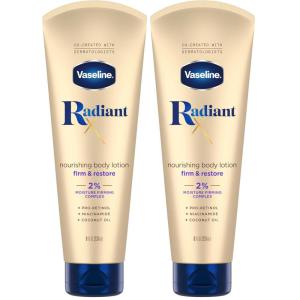 Vaseline Radiant X Firm & Restore with Pro-Retinol, Niacinamide & Coconut Oil, Nourishing Body Lotion 8 oz(8 Fl Oz (Pack of 2))