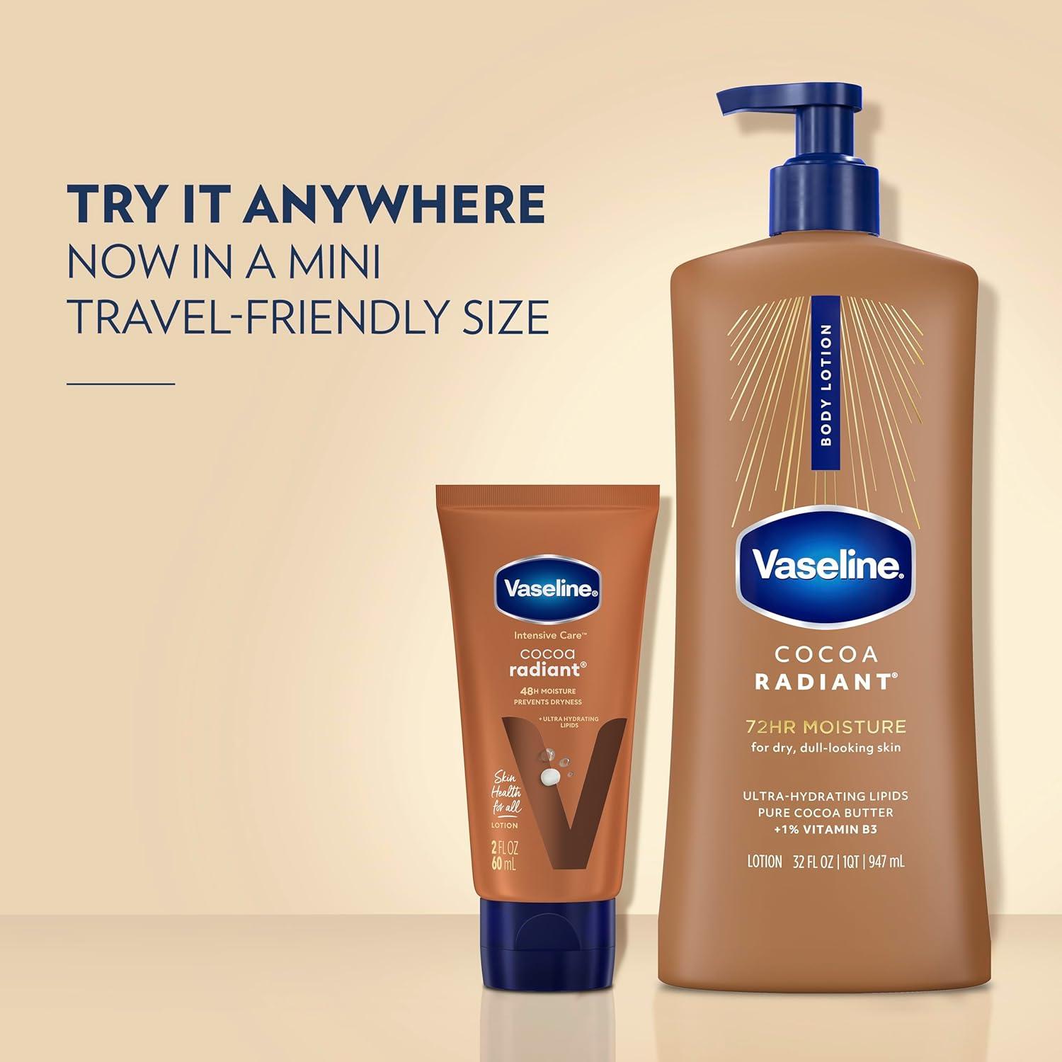 imageVaseline Intensive Care Body Lotion Cocoa Radiant for Dry Skin Lotion Made with UltraHydrating Lipids and Pure Cocoa Butter for a LongLasting Radiant Glow 32 Fl ozBROWN