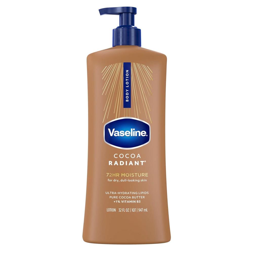 imageVaseline Intensive Care Body Lotion Cocoa Radiant for Dry Skin Lotion Made with UltraHydrating Lipids and Pure Cocoa Butter for a LongLasting Radiant Glow 32 Fl ozBROWN