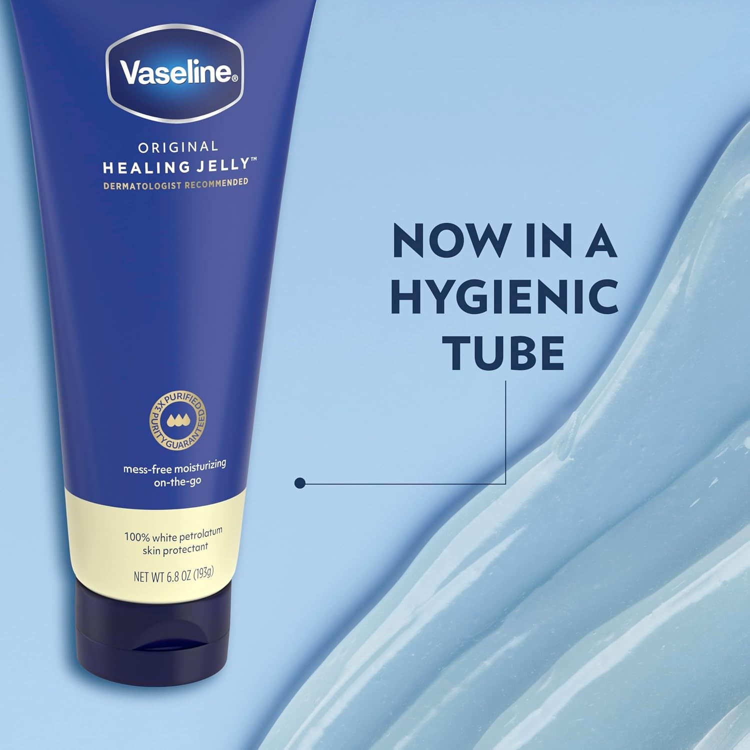 image:imageVaseline Original Healing Jelly 3 Pack White Petrolatum Skin Protectant for MessFree Moisturizing OntheGo with 3x Purified Purity Guaranteed Formula 68 oz68 Ounce Pack of 1