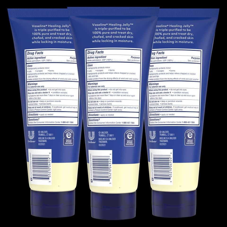 image:imageVaseline Original Healing Jelly 3 Pack White Petrolatum Skin Protectant for MessFree Moisturizing OntheGo with 3x Purified Purity Guaranteed Formula 68 oz68 Ounce Pack of 3