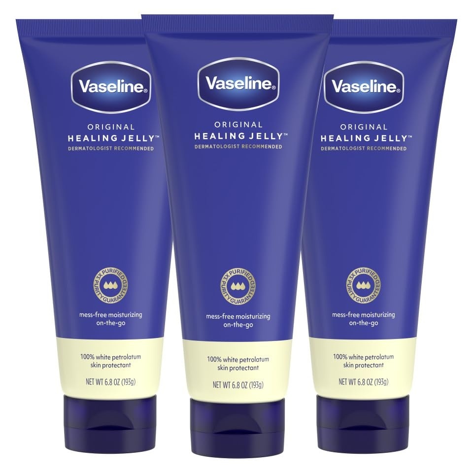 image:imageVaseline Original Healing Jelly 3 Pack White Petrolatum Skin Protectant for MessFree Moisturizing OntheGo with 3x Purified Purity Guaranteed Formula 68 oz68 Ounce Pack of 3